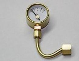 小型圧力計(真鍮ケース、ガラスレンズ)